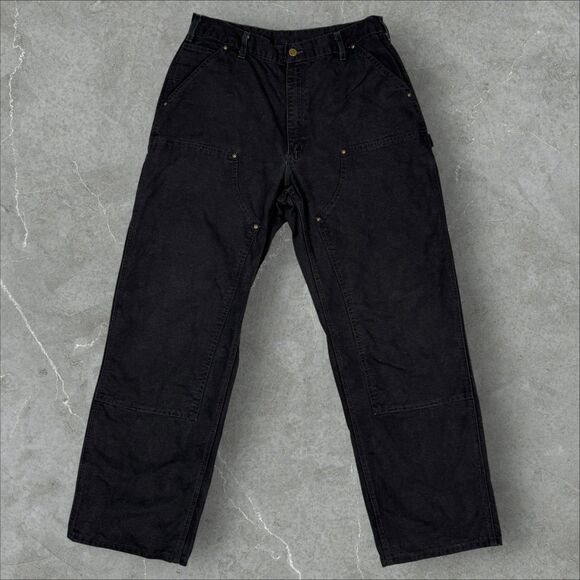 VTG Carhartt Y2K B136 BLK 36x32 Double Knee Carpenter Pants - (Actual 34x31) - Picture 1 of 6
